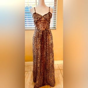 Anthropologie Under Skies Leopard Babydoll mesh Dress Size Small